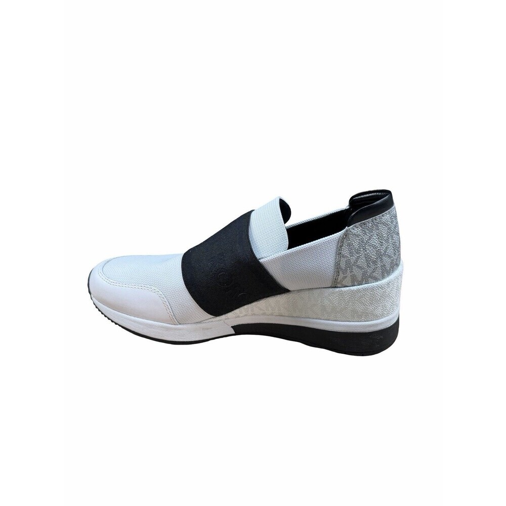 MICHAEL KORS Women's Felix Trainer Mesh Logo Sneakers White Silver Sz 9 M - Picture 2 of 9